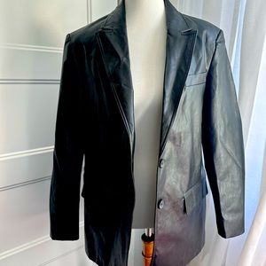 Zara faux leather blazer